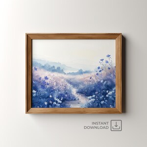 Lavender Field Art Print: Provence Landscape Painting (Digital Download)