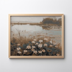 Water Lilies Vintage Art Print: July Birth Flower (Digital Download)