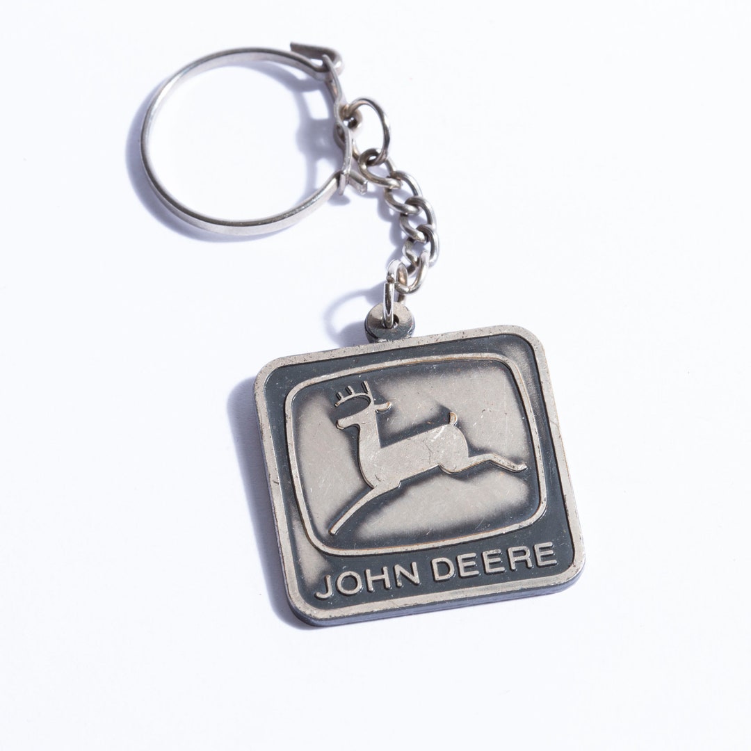 1980s Vintage John Deere Logo Keyring, Metal Tractor Brand Collectible ...
