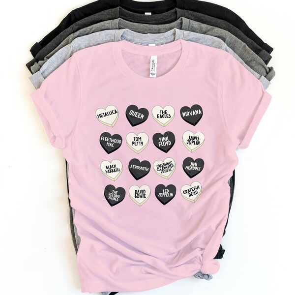 Valentine Rocker T-Shirt | Conversation Hearts | Classic Rock | Heart Shirt | Valentine's Day Shirt