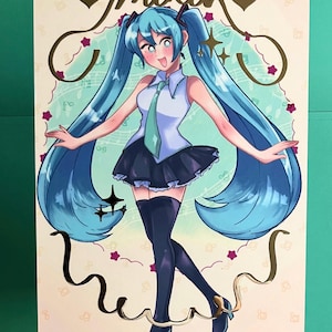 Miku Gold Foil Print 4x6