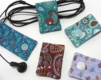 Ditsy & Paisley Patterned Fabric Cable Keepers • Handmade Cord Tidies