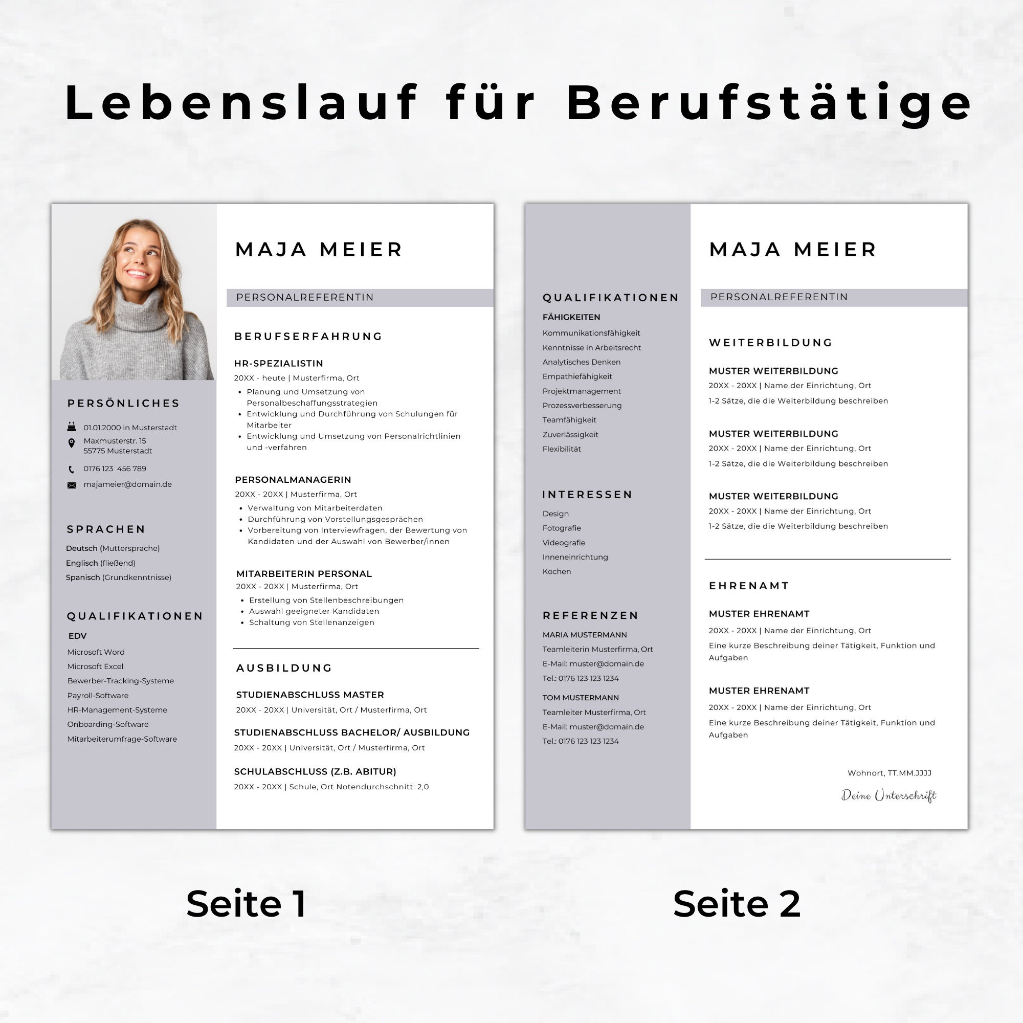 Lebenslauf, Bewerbungsvorlagen, Lebenslauf Vorlage, CV Vorlage ...
