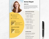 Lebenslauf Vorlage Marketing Canva | Moderne Bewerbung für Marketing & Social Media | Deutsch
