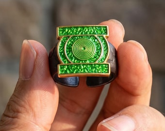 Green Lantern Ring, Green Lantern Corps Willpower Ring, Hal Jordan Cosplay Jewelry, Green Power Ring, Superhero Costume Accessory Gift