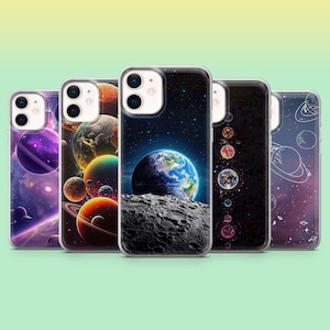 Galaxy Phone Case Space Solar System Cover for iPhone 16, 16Pro, 15, 14, 13, 12, Samsung S25, S24Fe, S23, S22, A16, A56, Pixel 9Pro, 8A, 7A