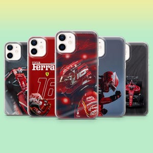 Coque Formula Charles Leclerc 16 pour iPhone 16, 16Pro, 15, 14, 13, 12, Samsung S25, S24Fe, S23, A16, A56, A35, Pixel 9A, 8Pro, 7A