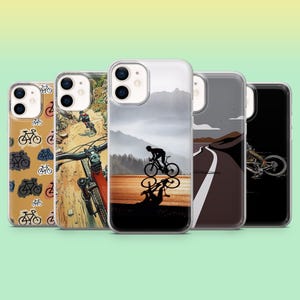 Cycling Phone Case Road Bike Mountain Biking Cover for iPhone 16, 16Pro, 15, 14, 13, 12, Samsung S25, S24Fe, S23, S22, A16, A56, Pixel 9Pro