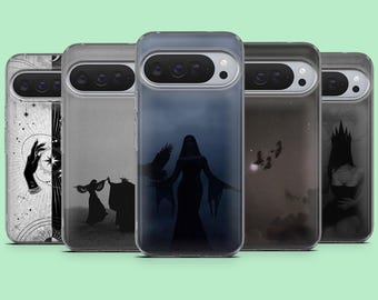 Witchy Phone Case Gothic Occult Cover for Google Pixel 10A, 10Pro, 10Pro XL, 9A, 9, 9Pro, 8, 7, 6, iPhone 17e, 16, 15, Samsung S26Ultra, A17