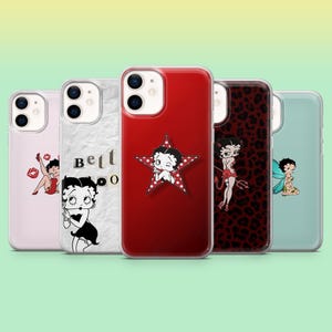 Betty Boop Phone Case Vintage Cartoon Girl Cover for iPhone 16e, 16Pro, 15, 14, 13, 12, Samsung S25, S24Fe, S23, A16, A56, A35, Pixel 9A, 8A