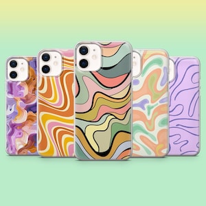 Colorful Swirl Phone Case Abstract Wavy Cover for iPhone 17, 17Pro, 16, 15, 14, 13, Samsung S25, S24, S23, S22, A16, A56, Pixel 10Pro, 9A, 8
