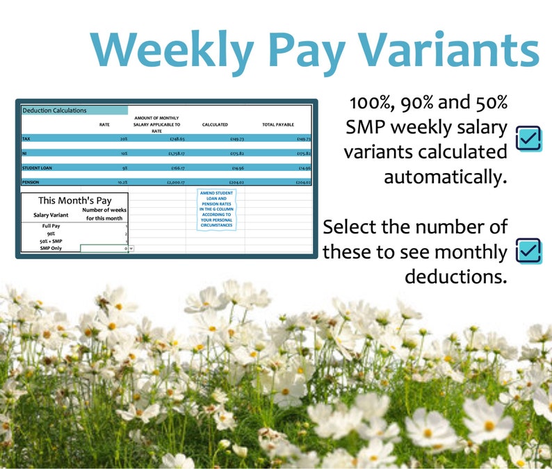 Maternity Pay Calculator 202324 Finance Planning Excel Etsy
