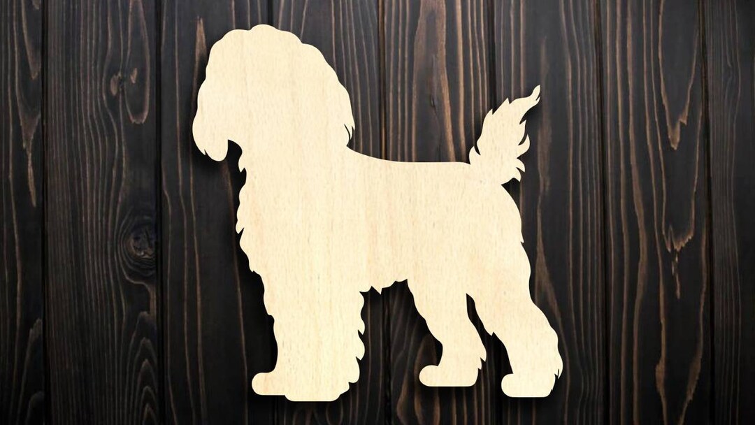 Dog Cockapoo Laser Cut Unfinished, Wood Cut-out Shapes Measured in ...