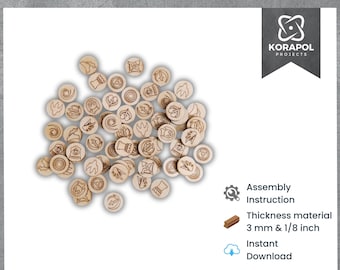 Laser Cut Magic The Gathering MTG Keyword Symbols Tokens Box | MTG Accessories | MTG Ability Symbols | 3mm | 1/8 inch