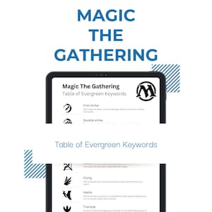 Magic The Gathering Spiekbriefje Evergreen-trefwoorden | MTG-vaardigheidssymbolen | MTG-trefwoorden | Afdrukbare PDF | Afdrukbaar | Mtg-instructie
