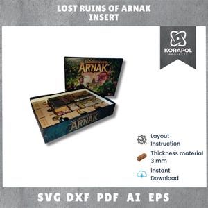 Lasergeschnittener SVG-Einsatz „Lost Ruins of Arnak“ | Zubehör zu den verlorenen Ruinen von Arnak | Einlage für Expeditionsleiter der Erweiterung „Die verlorenen Ruinen von Arnak“ | 3 mm