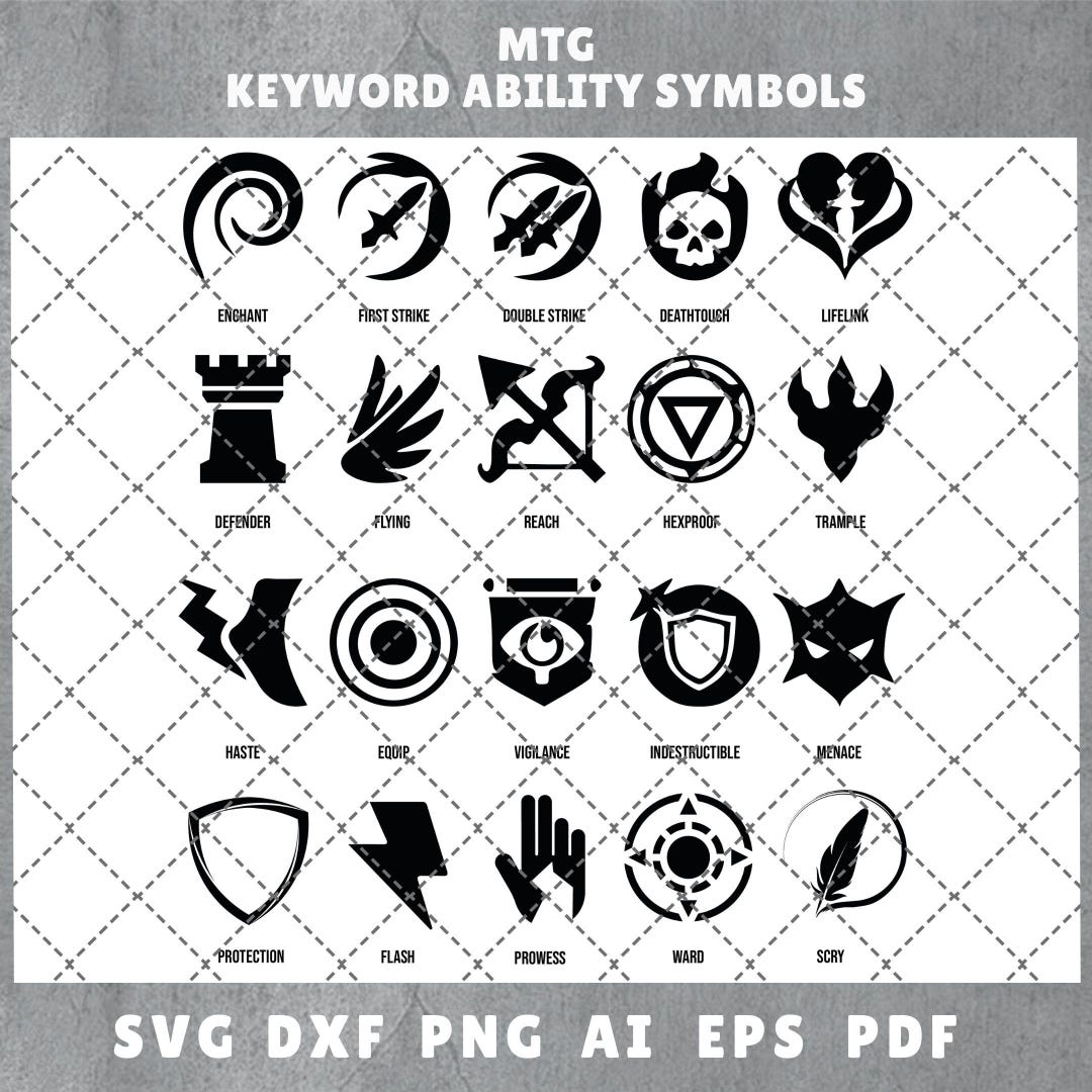 Laser Cut MTG Keyword Ability Symbols | Icons Svg | MTG Clipart
