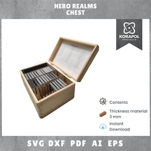 Lasergeschnittene Hero Realms-Einsatztruhe | Hero Realms-Zubehör | Brettspielzubehör | Hero Realms Aufbewahrungsbox für alle Erweiterungen | Sammelkartenspiel | LCG