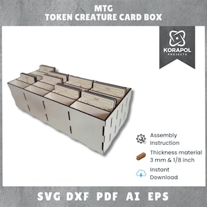 Lasergesneden MTG-tokens Creature Box | Tokens | Aangepaste kaarten | MTG-accessoires | 3 mm | 1,8 inch