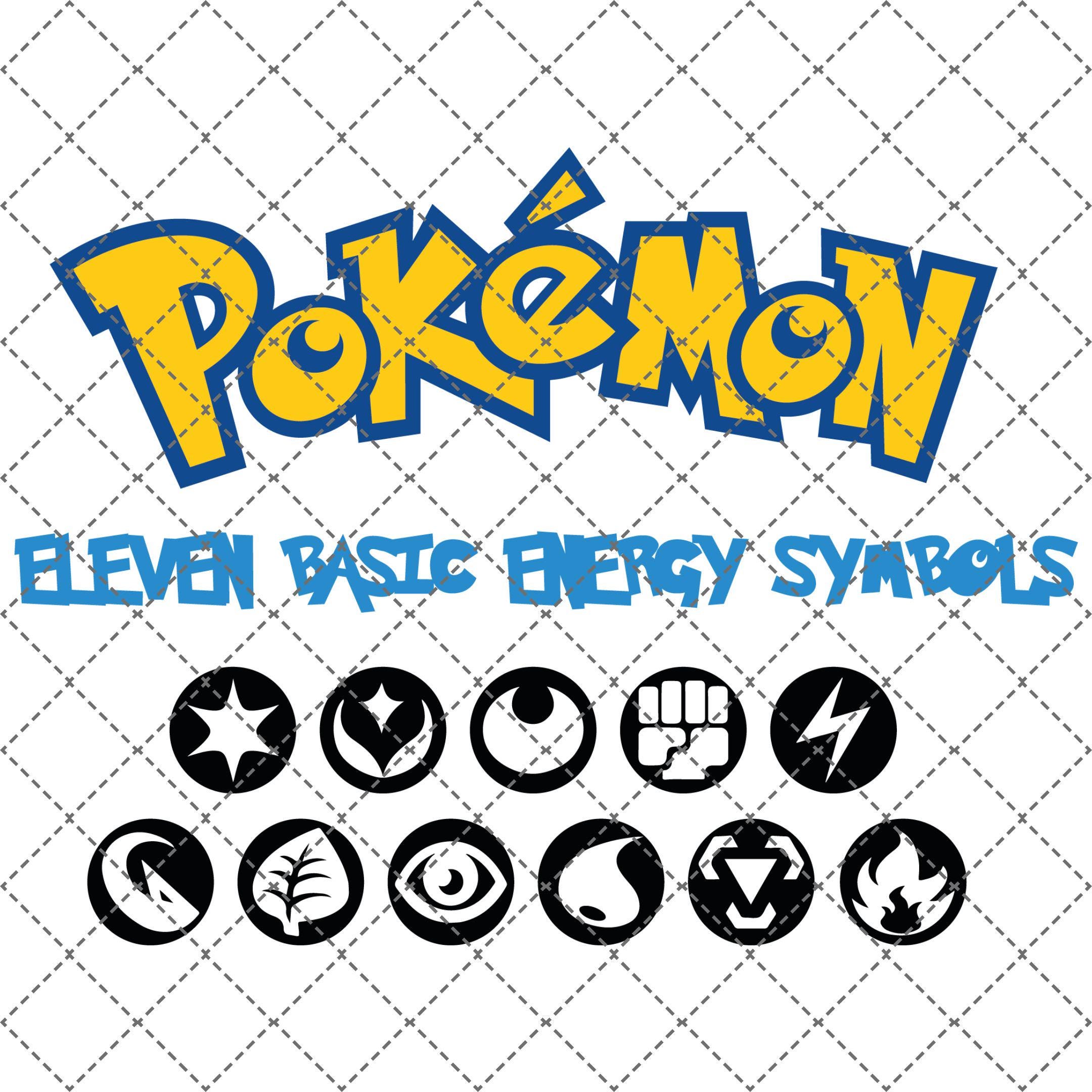 Basic Energy Inspired Pokemon Cards Symbols SVG | Pokemon Icons ...