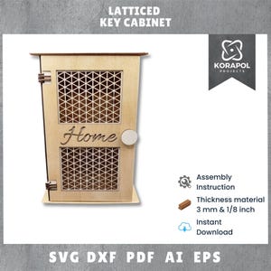 Portachiavi da parete rustico con taglio laser in formato SVG | Decorazioni da parete per la casa | Organizzatore da 3 mm | 1/8 di pollice | Istruzioni di montaggio