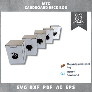 Caja de baraja de cartón Magic The Gathering cortada con láser 100 | Almacenamiento de tarjetas MTG | Caja de cubierta para Commander | Accesorios MTG | Accesorios para juegos de cartas