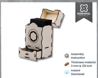 Laser Cut Lorcana Deck Box 60 Cards | Storage | Holder | Game Accessories | Lorcana Dice Drawer | 3mm | 1.8 inch | Assembly Instruction