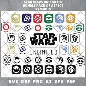 Symboles des 37 aspects de Star Wars Unlimited | Icônes | Clipart | Logos | Cartes | SVG PNG 300 DPI