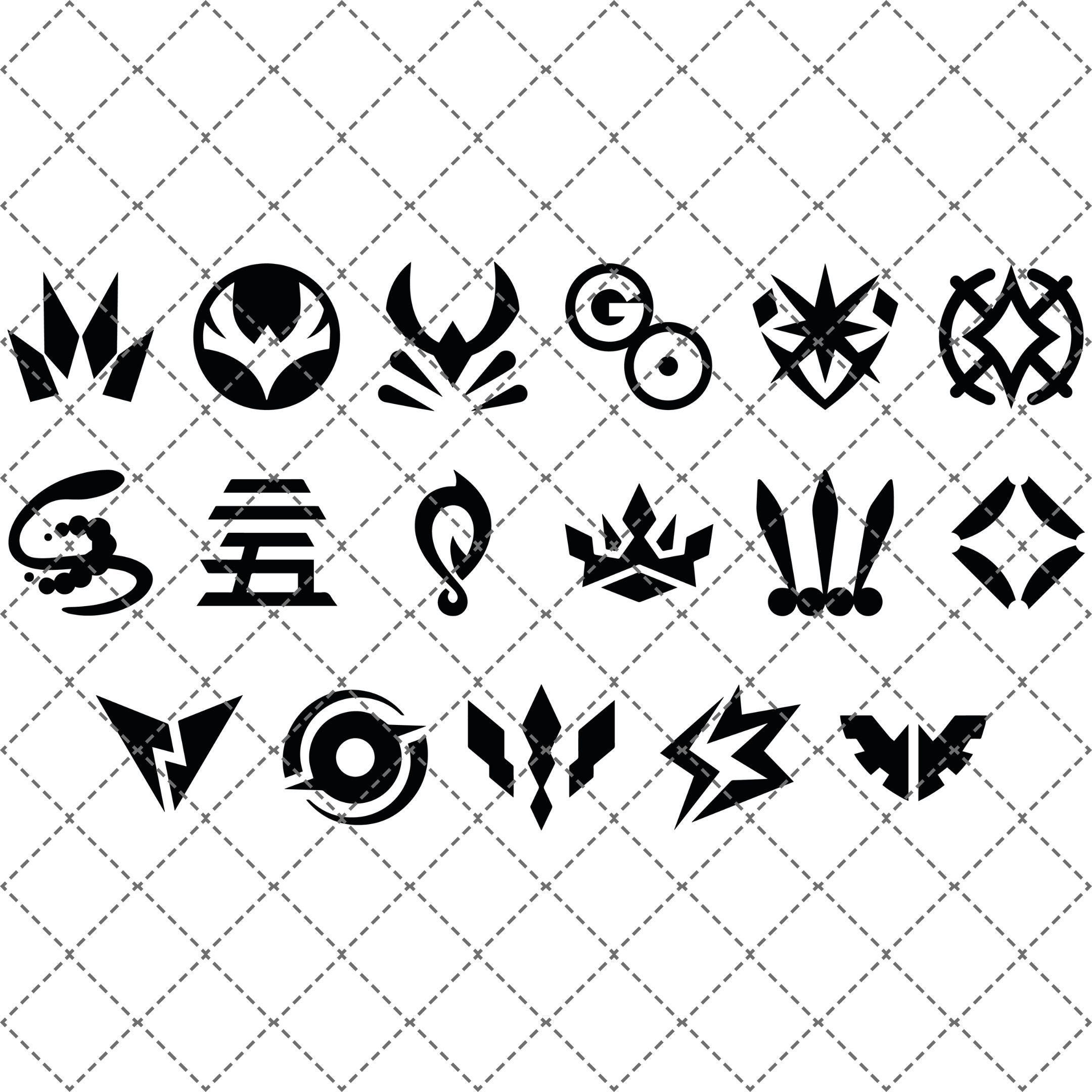 Card Set Inspired Pokemon Symbols Laser Cut SVG PNG | TCG | Gift | Pokemon  Accessories | Printable 300 Dpi - Etsy