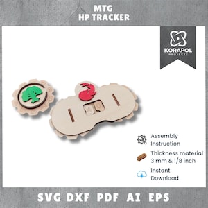 MTG Levenstellers | MTG Accessoires | Cadeau | Commandant Gezondheidsmonitor | Lasersnijden | 3 mm | 1,8 inch