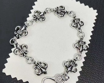 Handmade Chrome Hearts Style Bracelets, Unisex Gothic Charm Bracelet, Punk Bracelet,Aged Charms, Hip Hop Bracelet Inspired By Chrome Hearts