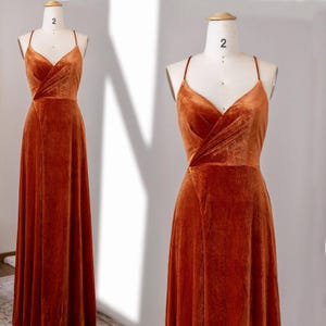etsy velvet bridesmaid dress Velvet Mermaid Bridesmaid Dresses Leg Slit – Lisposa