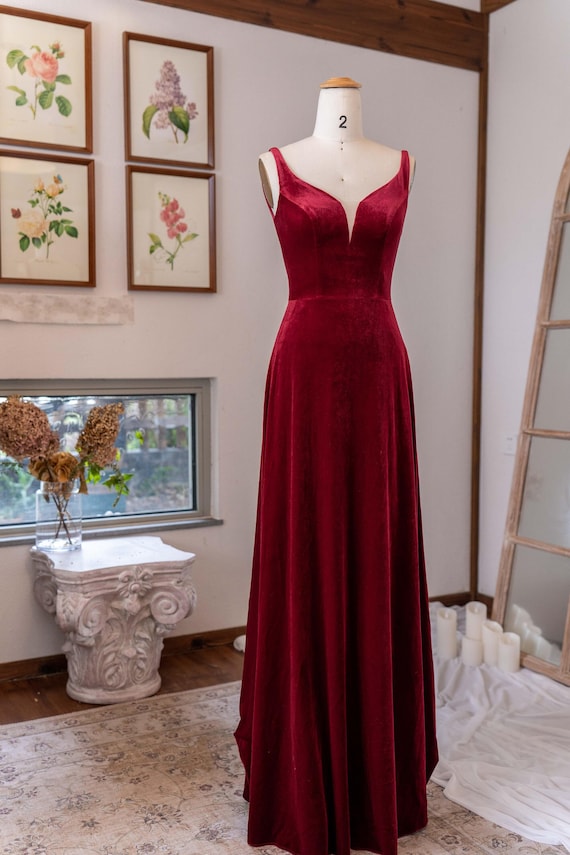 Velvet Dress SWEETHEART Bridesmaid Dress Free Custom Sizing - Long Maxi Formal Gown （GRACE）