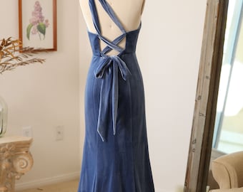 Handmade Velvet HALTER Bridesmaid Dress with Slit and Free Custom Sizing - Long Maxi Formal Gown-&quot;MOLLY&quot;&quot;