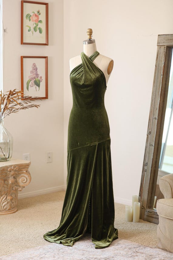 slim fit dress slacks Green Linen Blend Halter Midi Dress – Mint Velvet main image 1