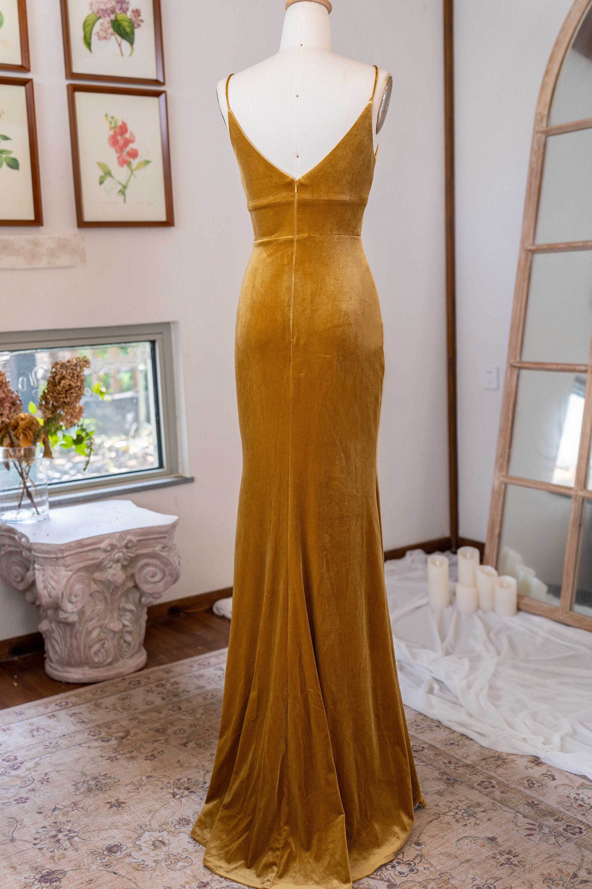 slim fit dress slacks Reformation Pernille Silk Peach Tie Shoulder V-Neck Maxi Gown – The Closet  New York main image 0