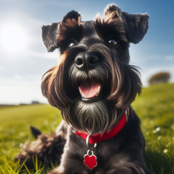 Poster numérique de schnauzer nain