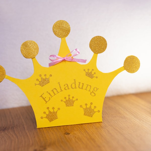 Prinzessinnen-Geburtstag Einladungskarte, Karte, Einladung, Geburtstag, Birthday, Feier, Krone