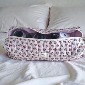 Floral Hair Tool Bag: Quilted Travel Organizer, Dyson Airwrap Compatible