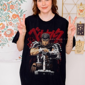 Berserk Shirt, Guts Anime Dark Fantasy Tee, Japanese Manga T-Shirt, Skull Knight Gift, Otaku Streetwear, Unisex Fan Merch