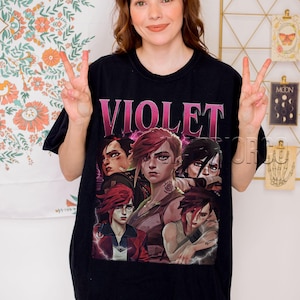 Violet LoL Arcane Shirt, Vi and Caitlyn Fan Art Tee, Comfort Colors Unisex Two