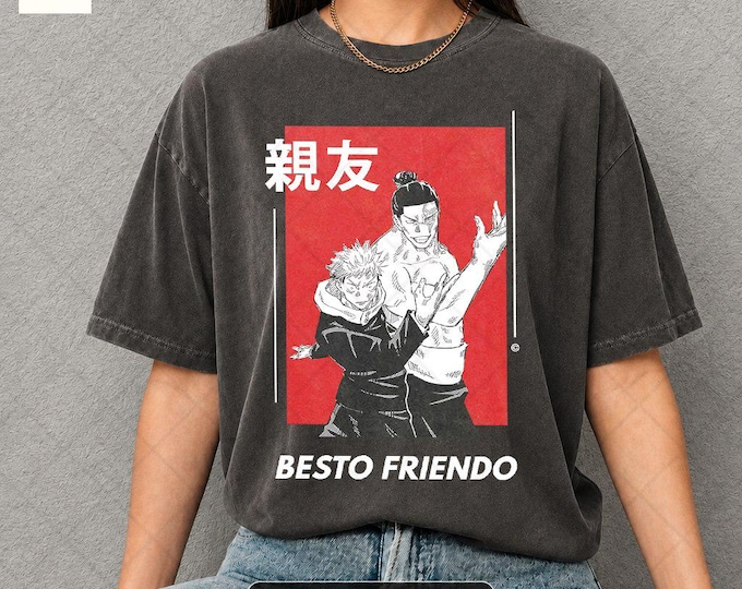 Jujutsu Kaisen Besto Friendo Anime T-Shirt: Comfort Colors, Gildan - Anime Apparel ID