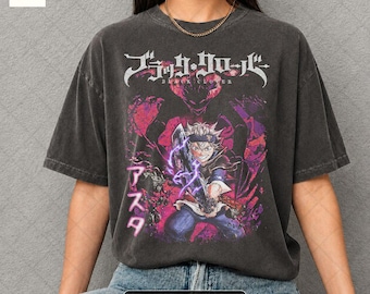 Asta Black Clover Shirt, Anime Magic Knight Tee, Demon Form T-Shirt, Japanese Manga Gift, Retro Otaku Clothing Merch ID