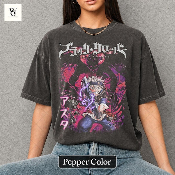 Asta Black Clover Shirt, Anime Magic Knight Tee, Demon Form T-Shirt, Japanese Manga Gift, Retro Otaku Clothing Merch ID