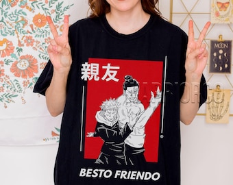 Besto Friendo Shirt, Yuji Itadori and Aoi Todo Tee, Jujutsu Kaisen Anime T-Shirt, Funny Otaku Gift, Unisex Manga Fan Merch
