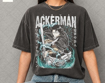 Levi Ackerman Anime Shirt: Vintage Manga Style, Comfort Colors ID