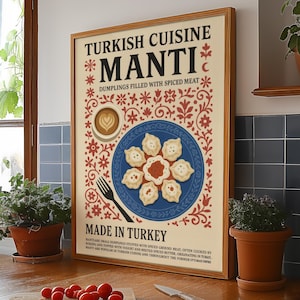 Turkish Cuisine Food Wall Art Turkish Food Recipe National Traditional Food Dish Turkish Cuisine Kitchen Poster Turkish Meal Decor