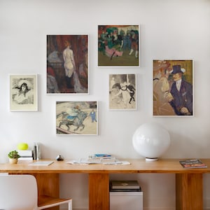Conjunto de +90 impresiones imprimibles de Lautrec, obras de arte imprimibles de Henri de Toulouse-Lautrec - Arte vintage