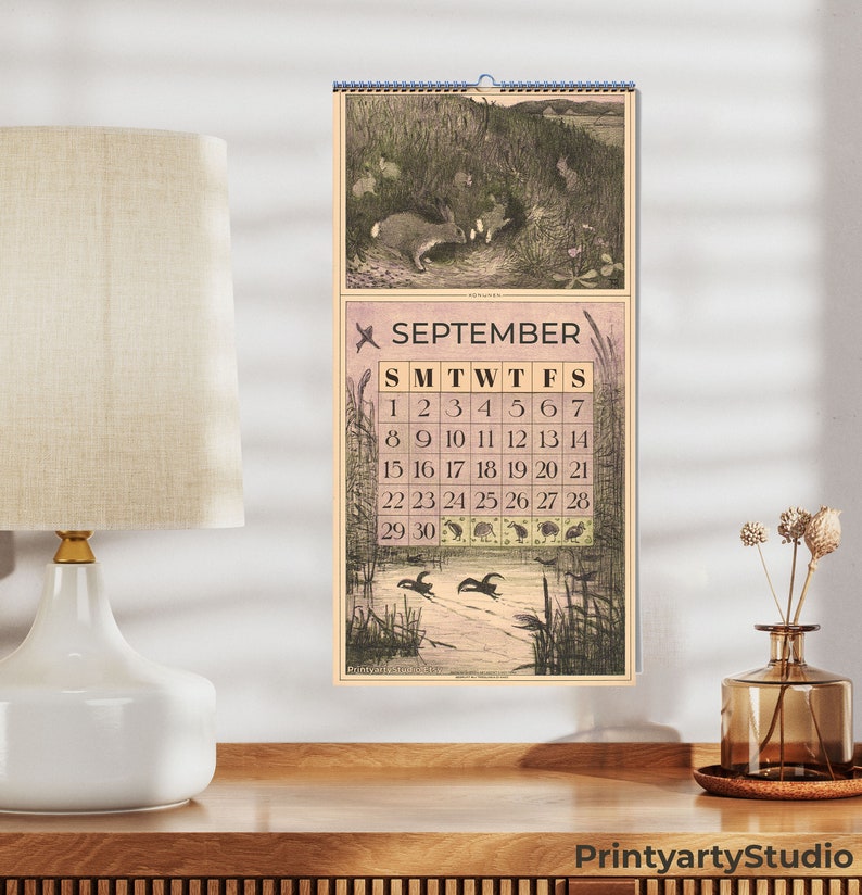 Printable Vintage Calendar 2024 /aesthetic Calendar From Theodorus ...