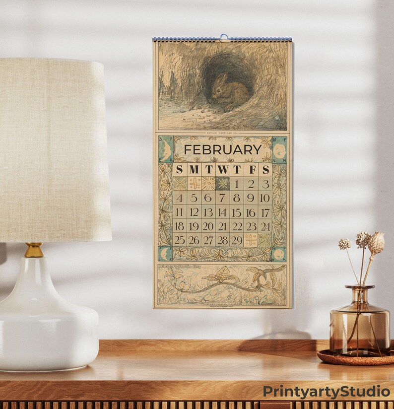 Printable Vintage Calendar 2024 /aesthetic Calendar From Theodorus ...